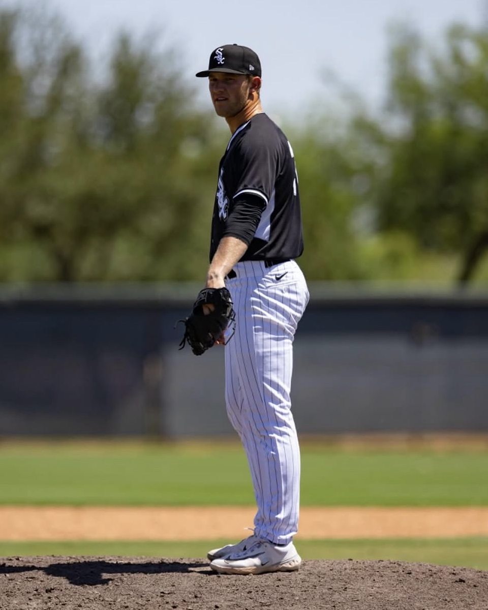 Pierce George standing on the mound in a Chicago White Sox uniform